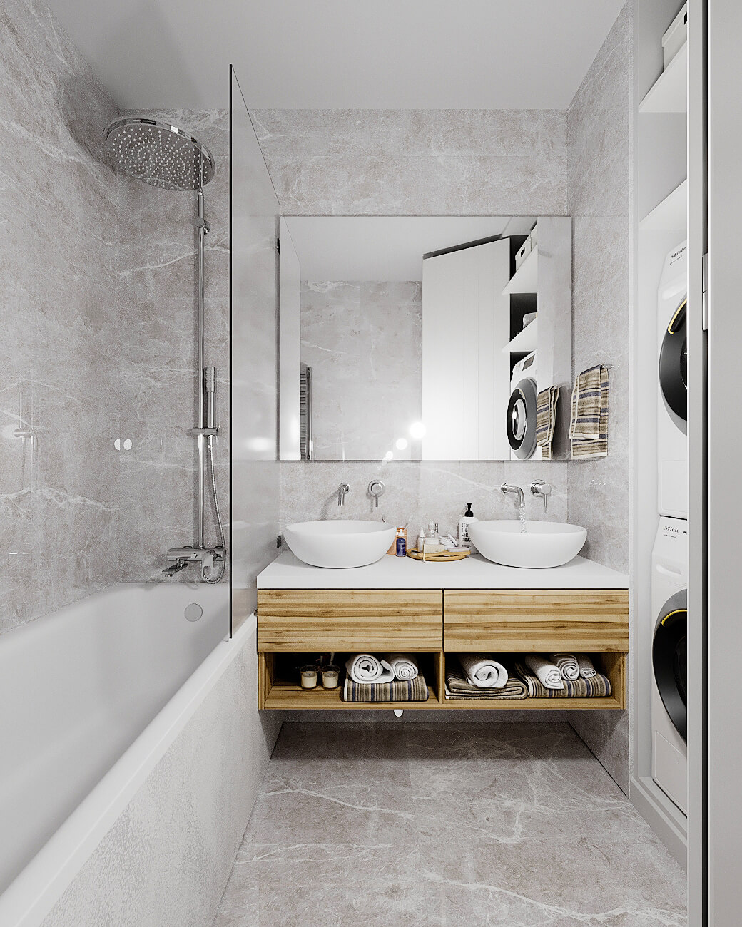 Ванная комната №27637 под камень в Санкт-Петербурге - КЕРАМ МАРКЕТ®